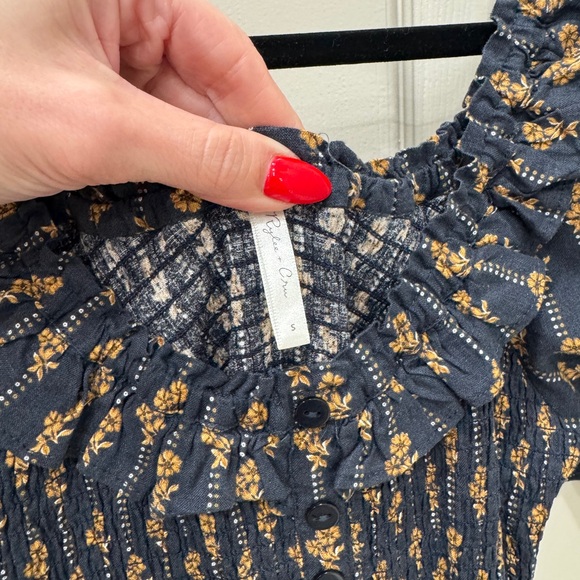 Rylee + Cru Navy and Gold Floral Maxi Dress - Picture 4 of 16